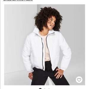 White puffer coat